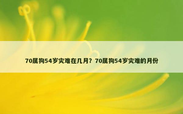 70属狗54岁灾难在几月？70属狗54岁灾难的月份