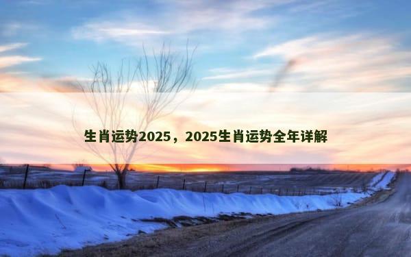 生肖运势2025，2025生肖运势全年详解