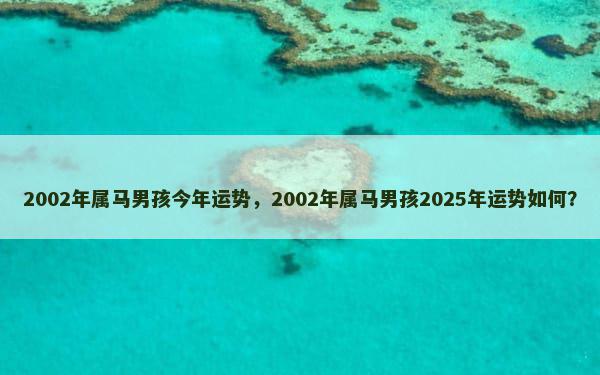 2002年属马男孩今年运势，2002年属马男孩2025年运势如何？