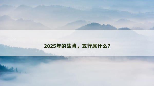 2025年的生肖，五行属什么？