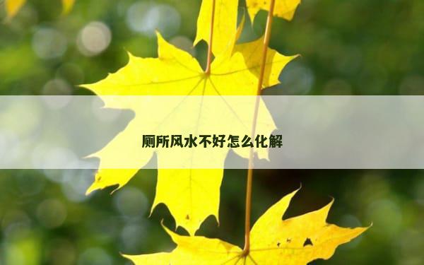 厕所风水不好怎么化解