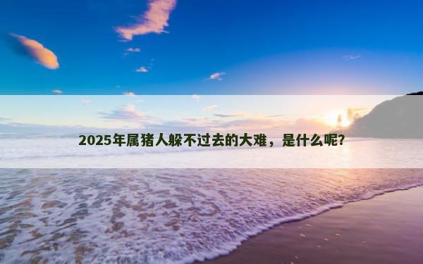 2025年属猪人躲不过去的大难，是什么呢？