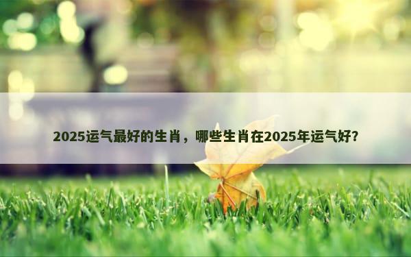 2025运气最好的生肖，哪些生肖在2025年运气好？