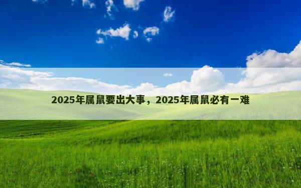 2025年属鼠要出大事，2025年属鼠必有一难