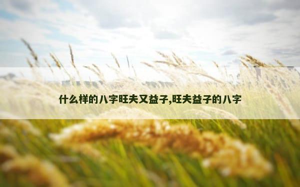 什么样的八字旺夫又益子,旺夫益子的八字