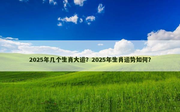 2025年几个生肖大运？2025年生肖运势如何？