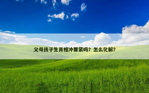 父母孩子生肖相冲要紧吗？怎么化解？