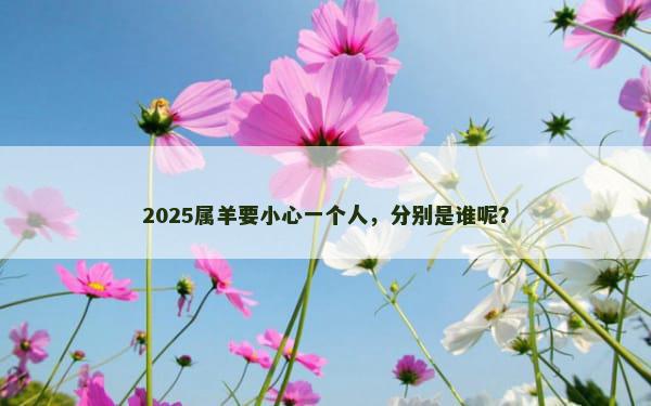 2025属羊要小心一个人，分别是谁呢？