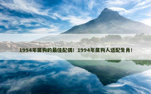 1994年属狗的最佳配偶！1994年属狗人适配生肖！