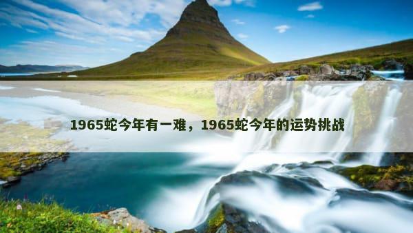 1965蛇今年有一难，1965蛇今年的运势挑战