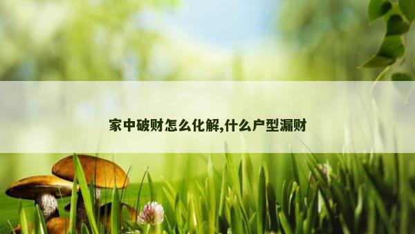 家中破财怎么化解,什么户型漏财