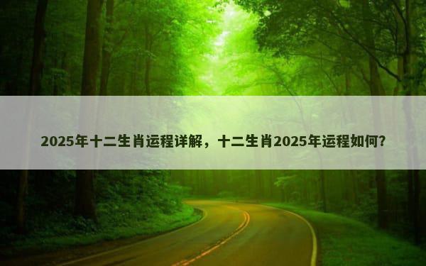 2025年十二生肖运程详解，十二生肖2025年运程如何？