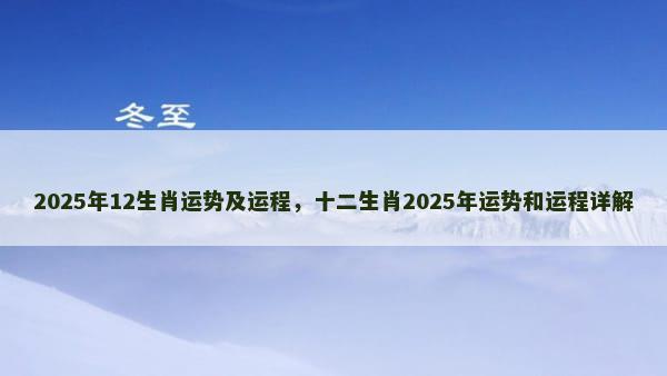 2025年12生肖运势及运程，十二生肖2025年运势和运程详解