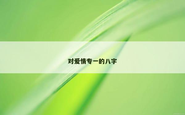 对爱情专一的八字