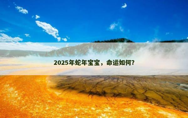 2025年蛇年宝宝，命运如何？