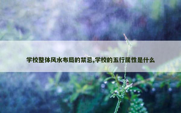 学校整体风水布局的禁忌,学校的五行属性是什么