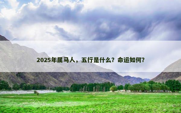 2025年属马人，五行是什么？命运如何？