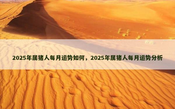 2025年属猪人每月运势如何，2025年属猪人每月运势分析