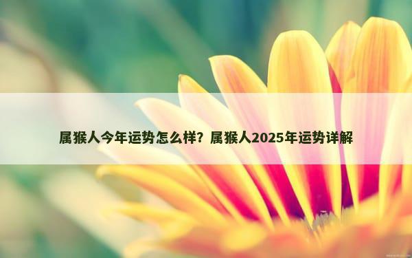 属猴人今年运势怎么样？属猴人2025年运势详解