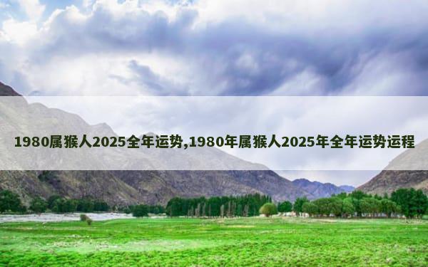 1980属猴人2025全年运势,1980年属猴人2025年全年运势运程