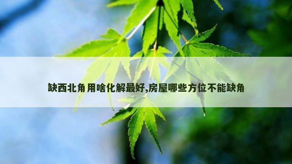 缺西北角用啥化解最好,房屋哪些方位不能缺角