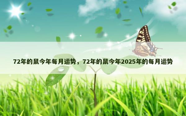 72年的鼠今年每月运势，72年的鼠今年2025年的每月运势