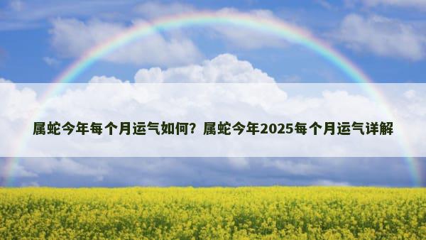 属蛇今年每个月运气如何？属蛇今年2025每个月运气详解