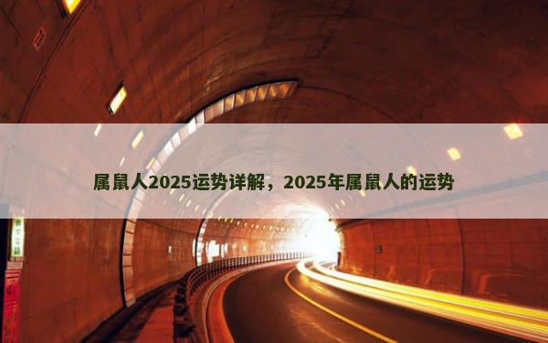 属鼠人2025运势详解，2025年属鼠人的运势