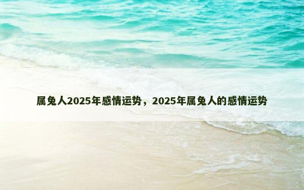 属兔人2025年感情运势，2025年属兔人的感情运势