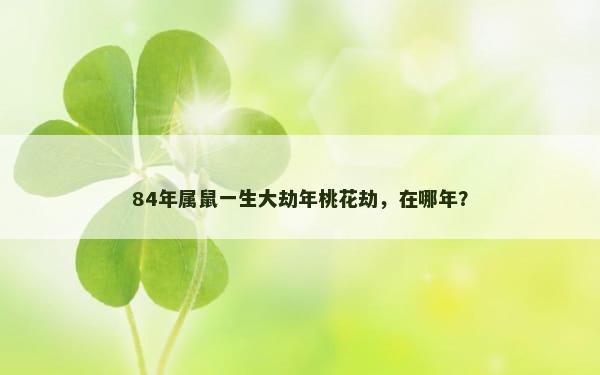 84年属鼠一生大劫年桃花劫，在哪年？