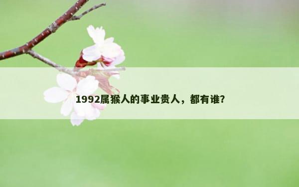 1992属猴人的事业贵人，都有谁？