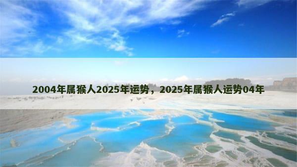 2004年属猴人2025年运势，2025年属猴人运势04年