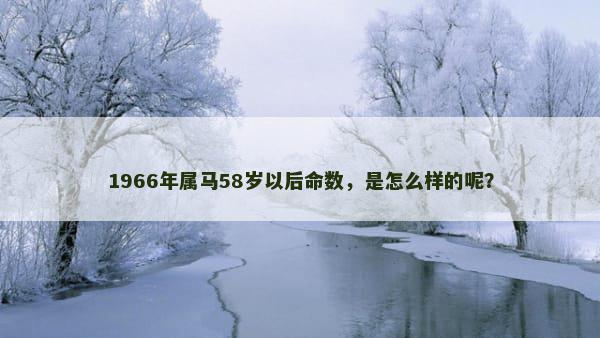 1966年属马58岁以后命数，是怎么样的呢？