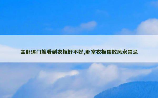 主卧进门就看到衣柜好不好,卧室衣柜摆放风水禁忌