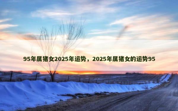 95年属猪女2025年运势，2025年属猪女的运势95