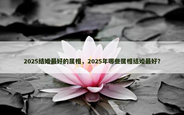 2025结婚最好的属相，2025年哪些属相结婚最好？