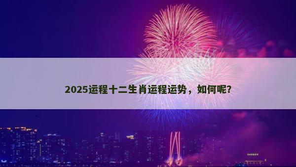 2025运程十二生肖运程运势，如何呢？