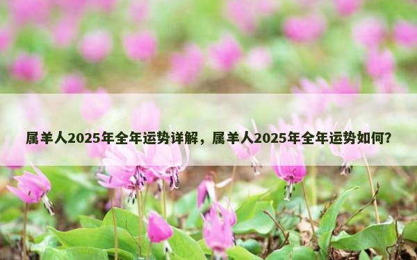 属羊人2025年全年运势详解，属羊人2025年全年运势如何？