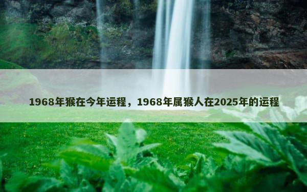 1968年猴在今年运程，1968年属猴人在2025年的运程