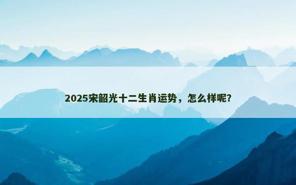 2025宋韶光十二生肖运势，怎么样呢？