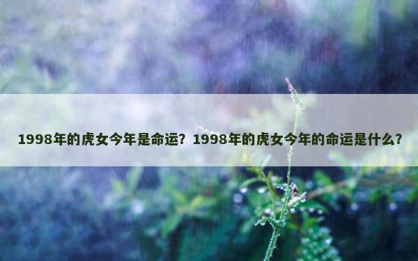 1998年的虎女今年是命运？1998年的虎女今年的命运是什么？