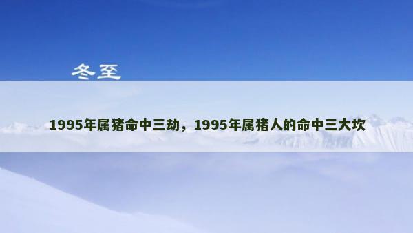 1995年属猪命中三劫，1995年属猪人的命中三大坎