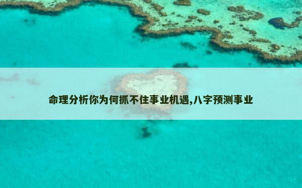 命理分析你为何抓不住事业机遇,八字预测事业