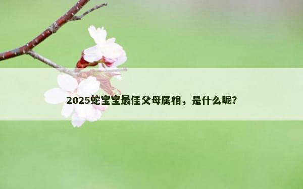 2025蛇宝宝最佳父母属相，是什么呢？