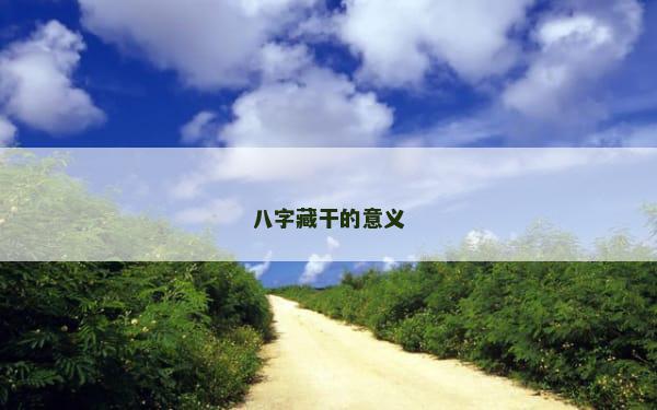 八字藏干的意义