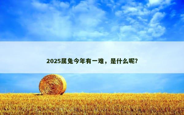 2025属兔今年有一难，是什么呢？