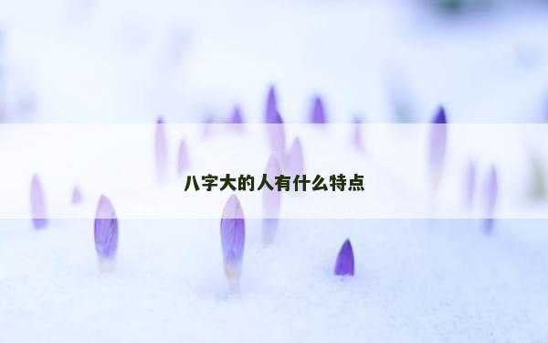 八字大的人有什么特点