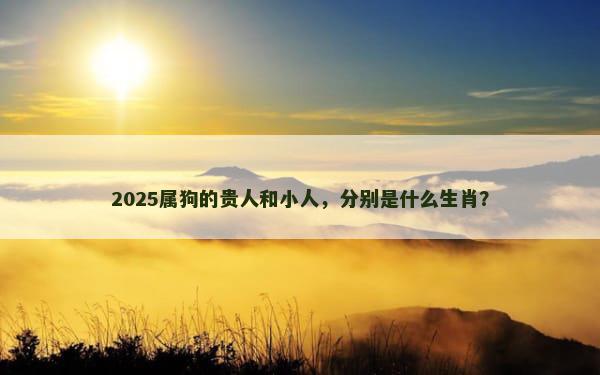 2025属狗的贵人和小人，分别是什么生肖？