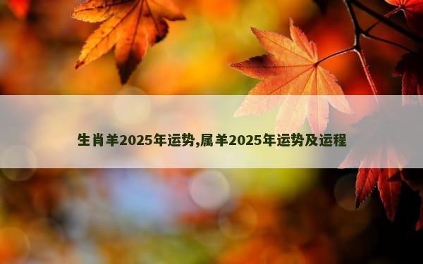 生肖羊2025年运势,属羊2025年运势及运程