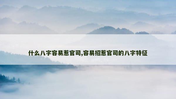 什么八字容易惹官司,容易招惹官司的八字特征